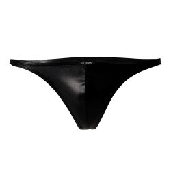 C4M Brazilian Brief Black Leatherette - Medium